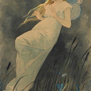 0 0 0 0 a a Alphonse mucha elf con iris 1890