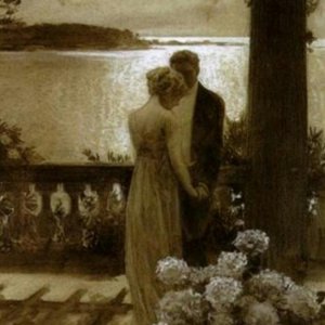 0 0 0 0 a a b b figures on a balcony in moonlight guy rose