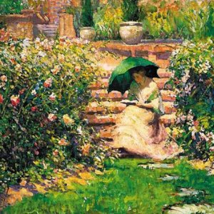 0 0 0 0 a a a b b miller, richard E. woman reading in a garden
