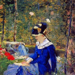 0 0 0 a a b b eduoard manet young woman in the garden 1880