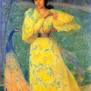0 0 0 0 a a b b edmon   amon jean woman with a peacock
