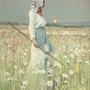 0 0 0 0 a a b b girl in a meadow william wells 1905
