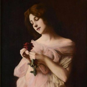 vlaho bukovac girl with a rose 1855   1922