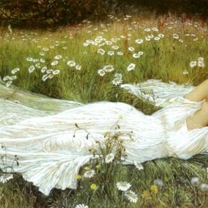 afternoon escape reclining in flowers