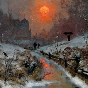heinrich gogarten winter landscape near the river 1850   1911