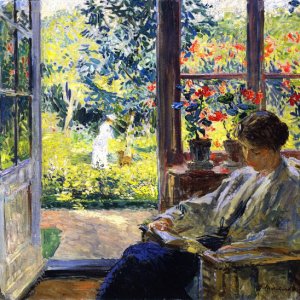 gari melchers woman reading by a window 1895.jpg