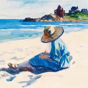 jo sketching at good harbor beach edward hopper 1923-24.jpg