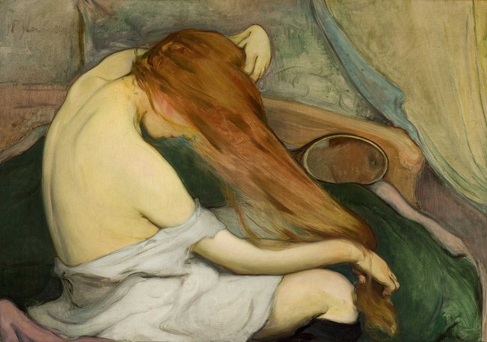 0 0 0 0 a a a a b b slewinski, wladyslaw woman combing her hair 1896