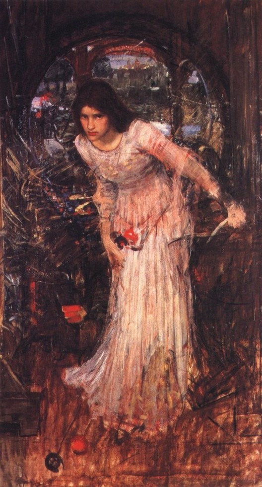0 0 0 0 a a a b b john waterhouse lady of shallot looking at lancelot 1894 waterhouse