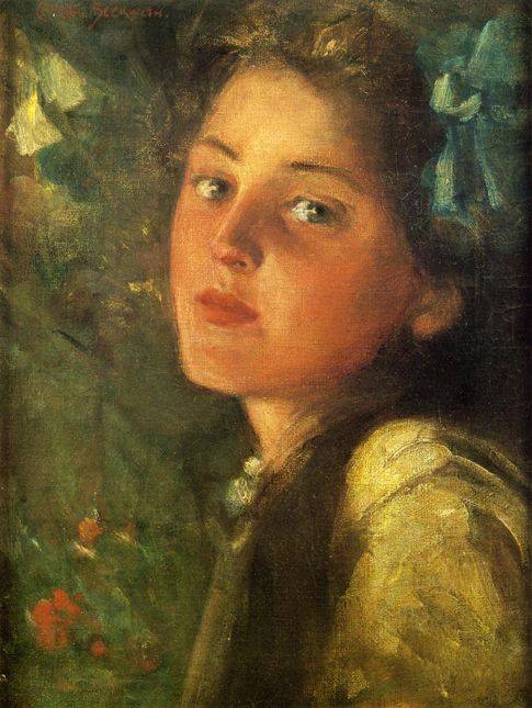 0 0 0 0 a a A wistful look james carroll beckwith 1852 1917 oil c