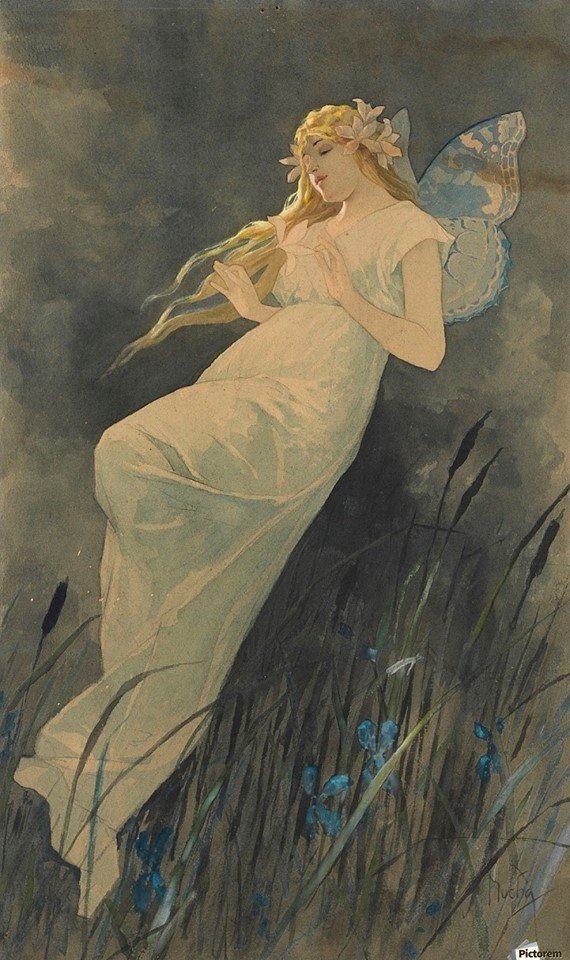 0 0 0 0 a a Alphonse mucha elf con iris 1890