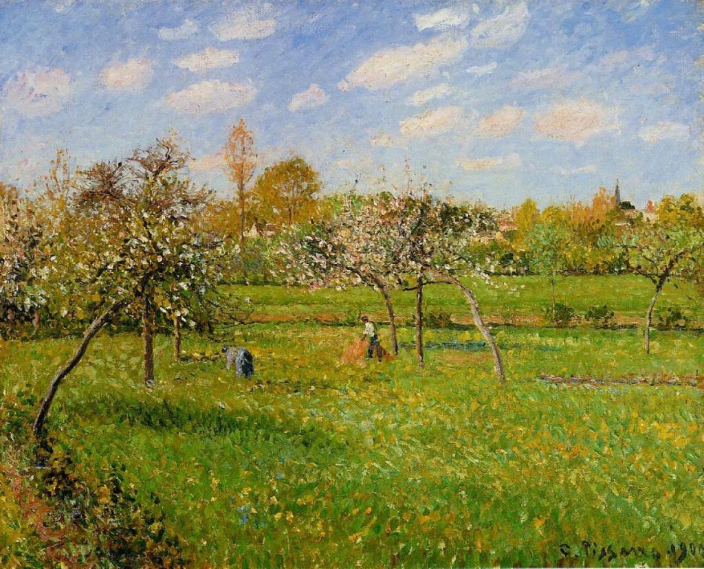 0 0 0 0 a a b b camille pissarro spring morning, cloudy, eragny