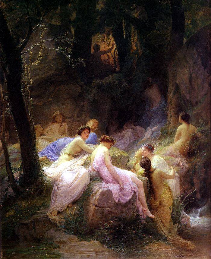 0 0 0 0 a a b b charles francois jalabert nymphs listening to the songs of orpheus 1853 oil c
