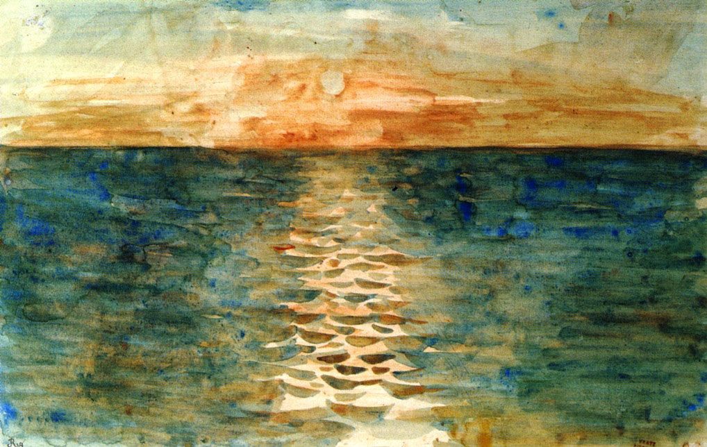 0 0 0 0 a a b b delacroix, eugene sunset on the sea