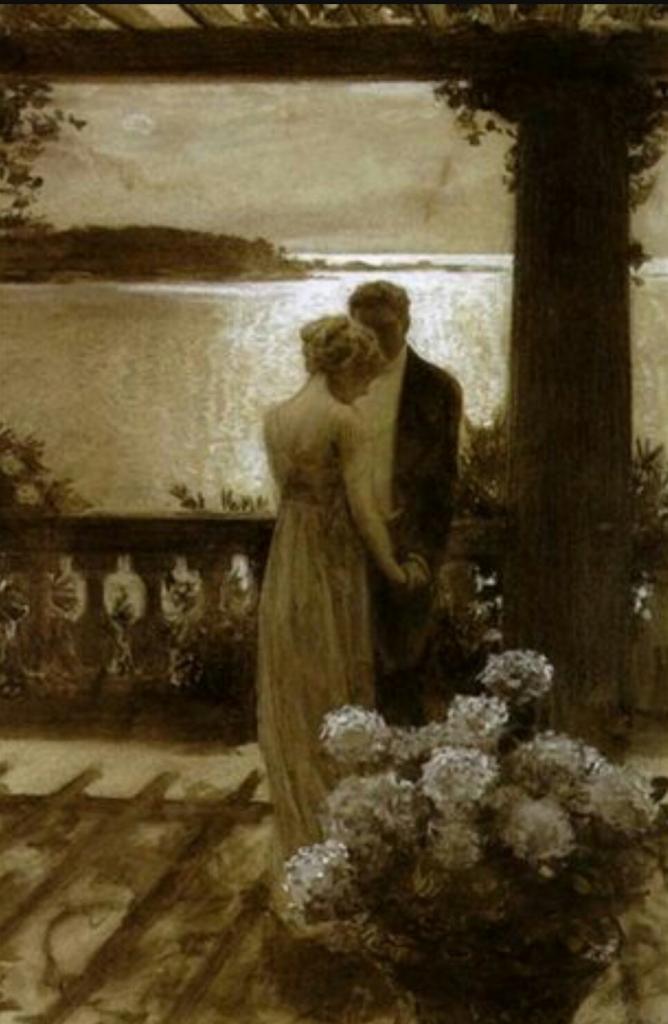 0 0 0 0 a a b b figures on a balcony in moonlight guy rose