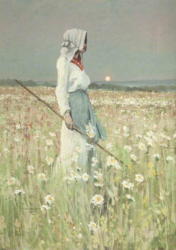 0 0 0 0 a a b b girl in a meadow william wells 1905