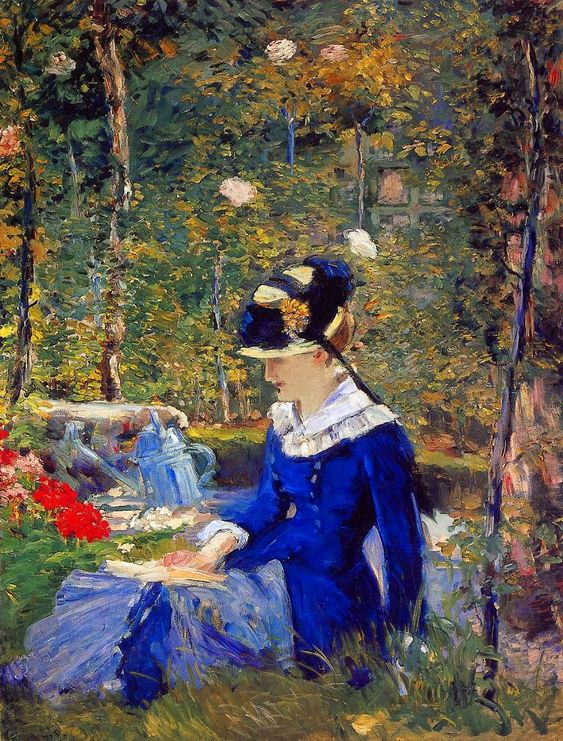 0 0 0 a a b b eduoard manet young woman in the garden 1880