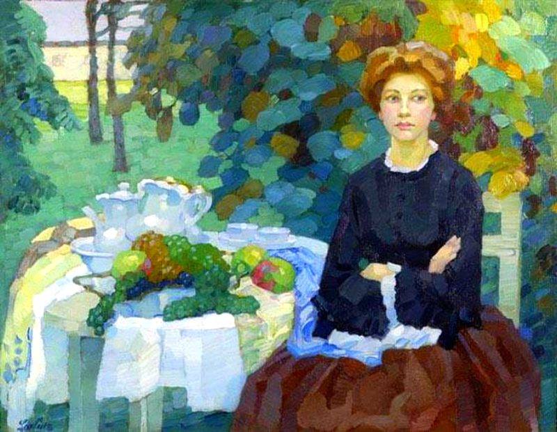0 0 a a autumn in the garden leo putz 1908