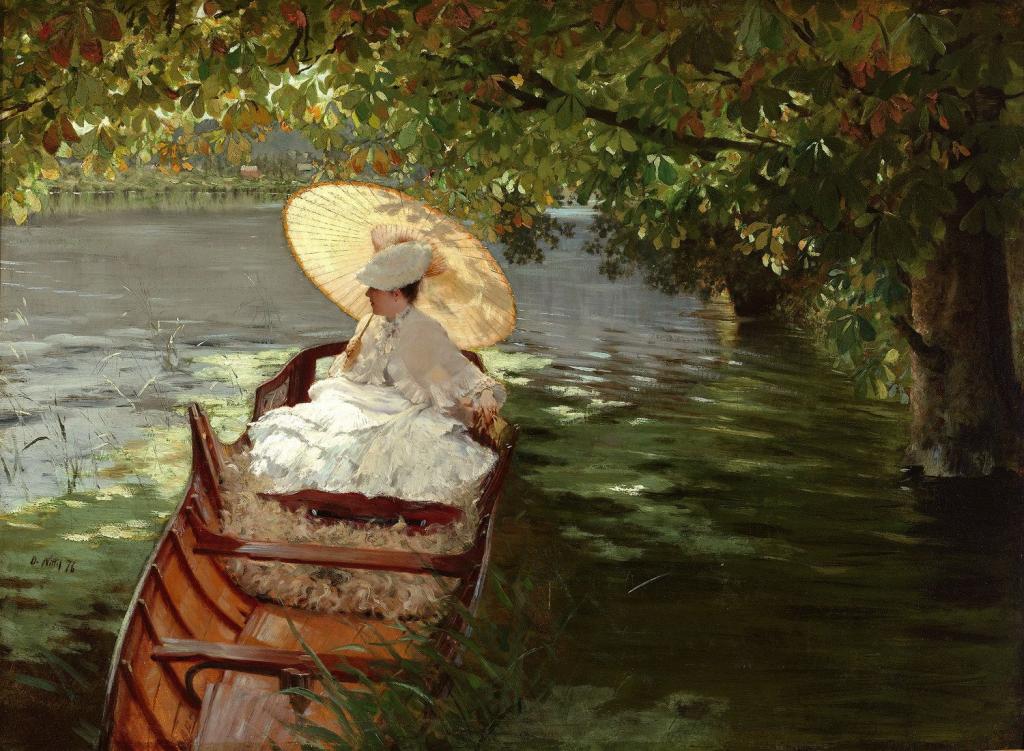 0 0 a a b giuseppe de nittis woman in a canoe 1876