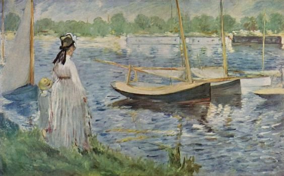 a a a a a art edouard manet siene   ufer bei argenteuil 1874 oil c
