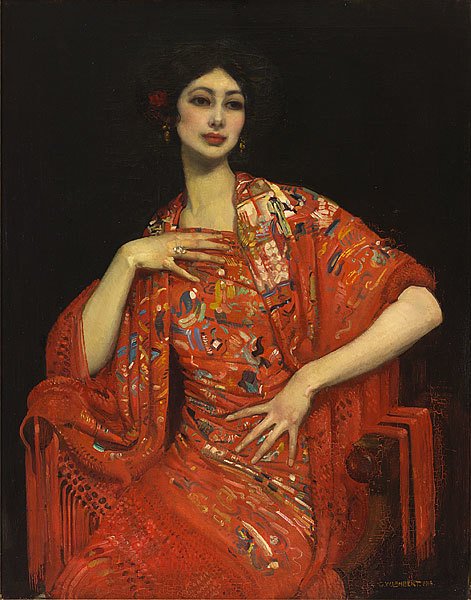a a a a a art george wahington thomas the red shawl 1913