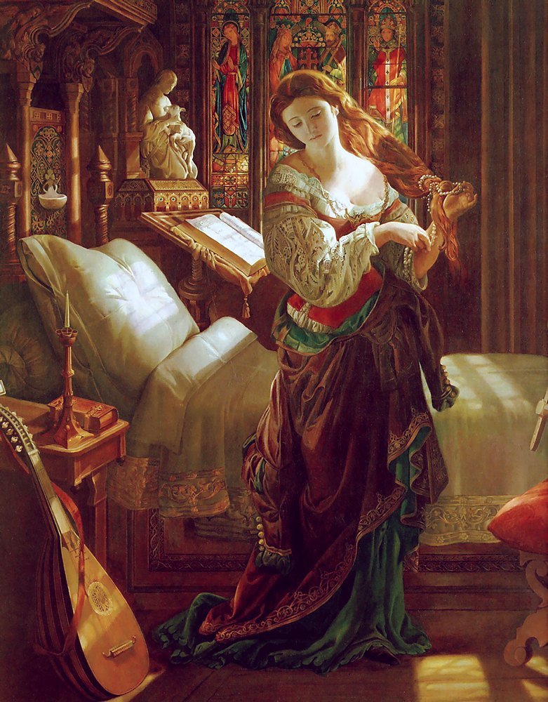 a a a a a madeleine after prayers van daniel madise 1868 oil on c TW dec1