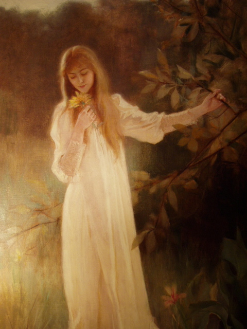 a a a a albert lynch young woman holding a flower oil on c