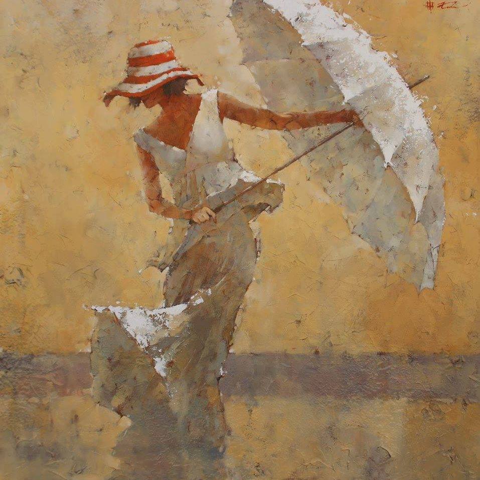 a a a a andre kohn woman in white with parasol