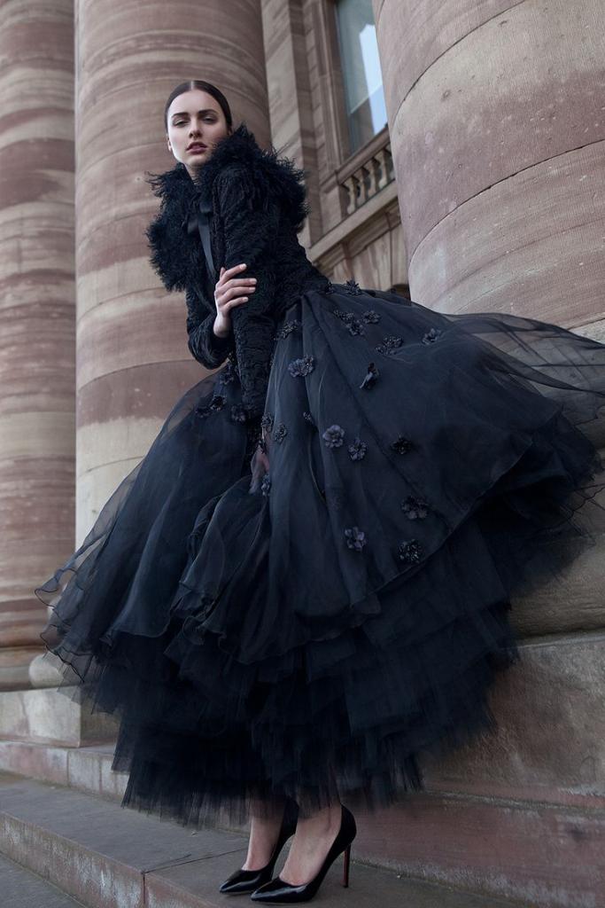 a a a a black tulle dress