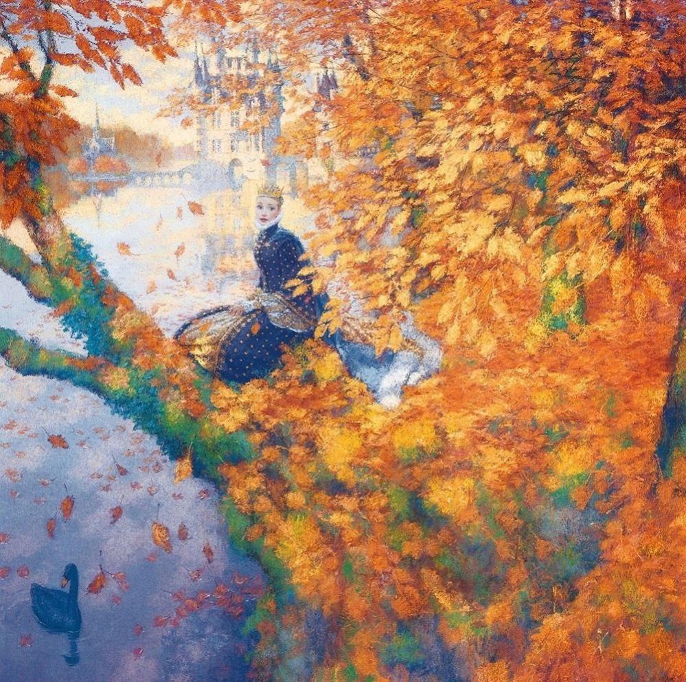 afternoon escape autumn leaves in orange