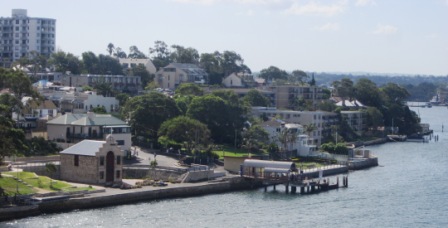 Balmain, Darling St Wharf. Once a working class suburb, Balmain is now a very expensive place to live, even in a small workman's cottage. Very trendy.