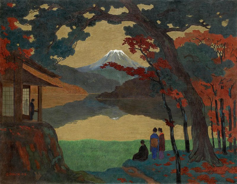 emil orlik japanese landscape with mount fuji.jpg