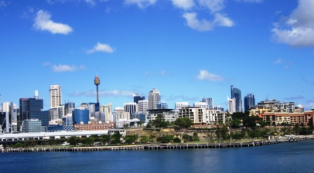 From White Bay, a  view of the CBD from the west