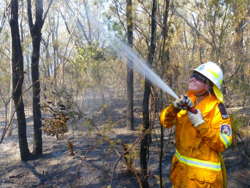 Granddaughter fighting fires in the rural fire brigade..