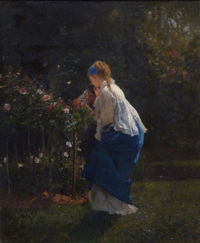 gustave brion 1875 a woman and her roses.jpg