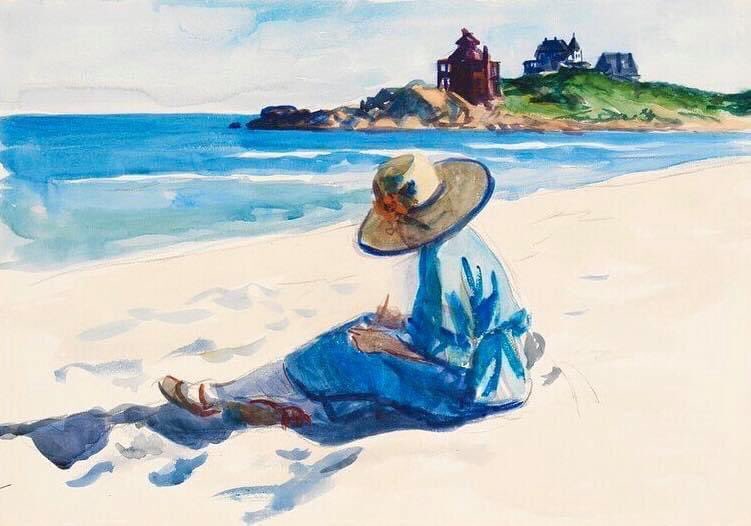 jo sketching at good harbor beach edward hopper 1923-24.jpg