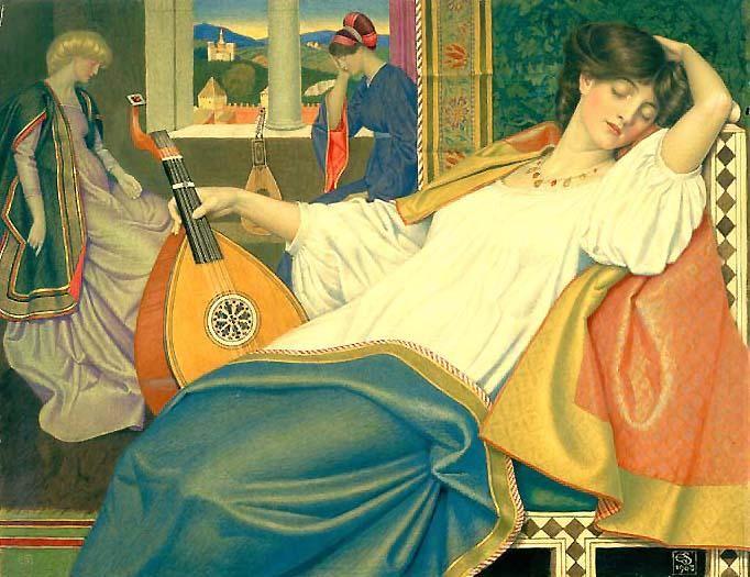 joseph edward southall the sleeping beauty 1897