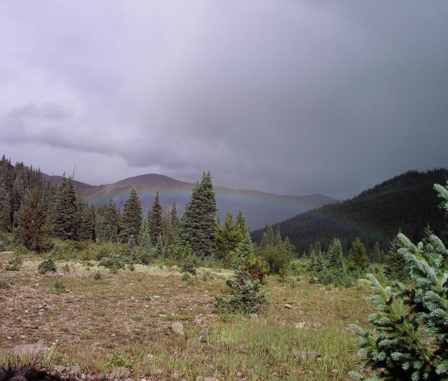 Rainbow against mountain