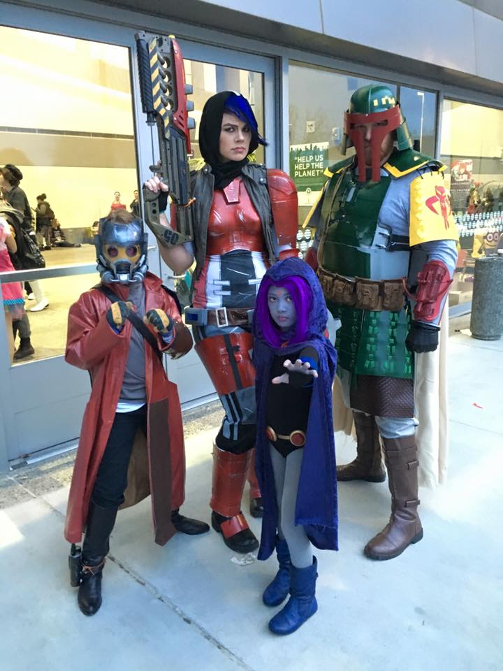 Sacanime Jan 2016. This is what my youngest son and his family likes to do...cosplay. My son (in the green and red costume) makes the costumes, and I 