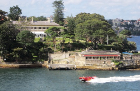 Sydney Harbour Admiralty House, the Sydney residence of the Governor General. The Queen stays here when she visits Sydney.